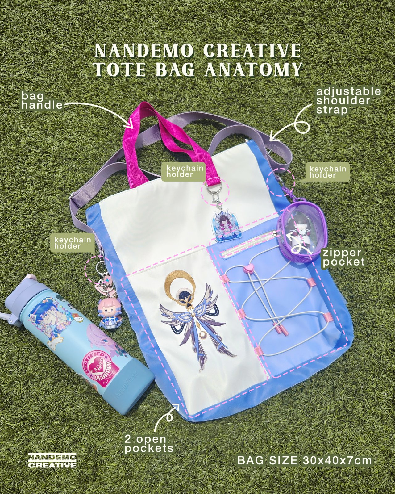 PRE-ORDER Embroidered Tote Bag - ORV | Genshin Impact | Nandemo